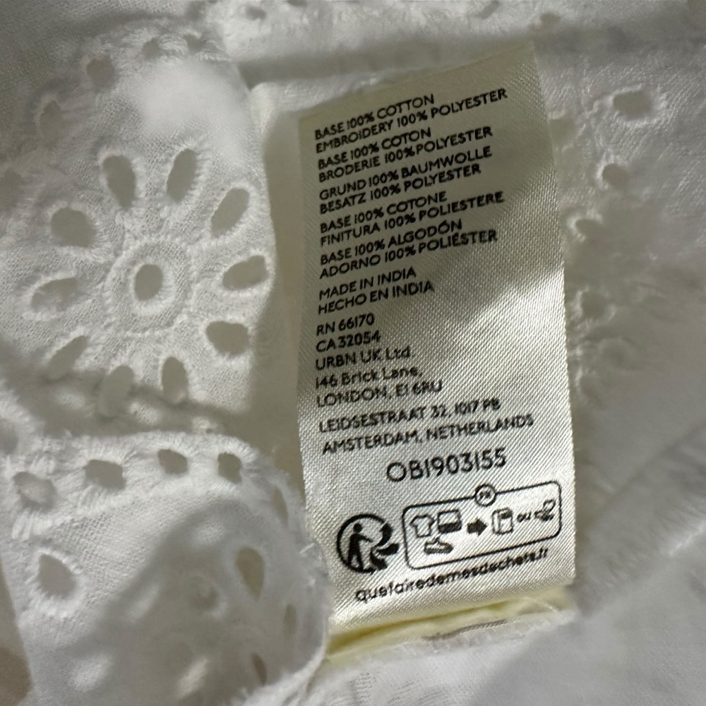 Free People White Eyelet Peasant Blouse - Picture 6 of 10